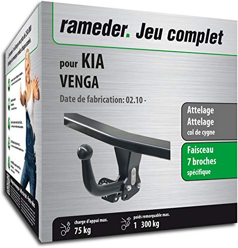 Attelage démontable avec Outil + Faisceau 7 Broches Compatible avec KIA Venga (137365-08257-2-FR).
