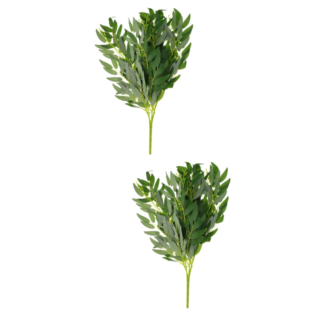 OUNONA2pcs Artificial Willow Leaves Fake Salix Leaves Picks Artificial Flowers Bouquet Greenery Artificial Bush Green Home Decor Real Touch Willow Leaves Props Plastic Optional
