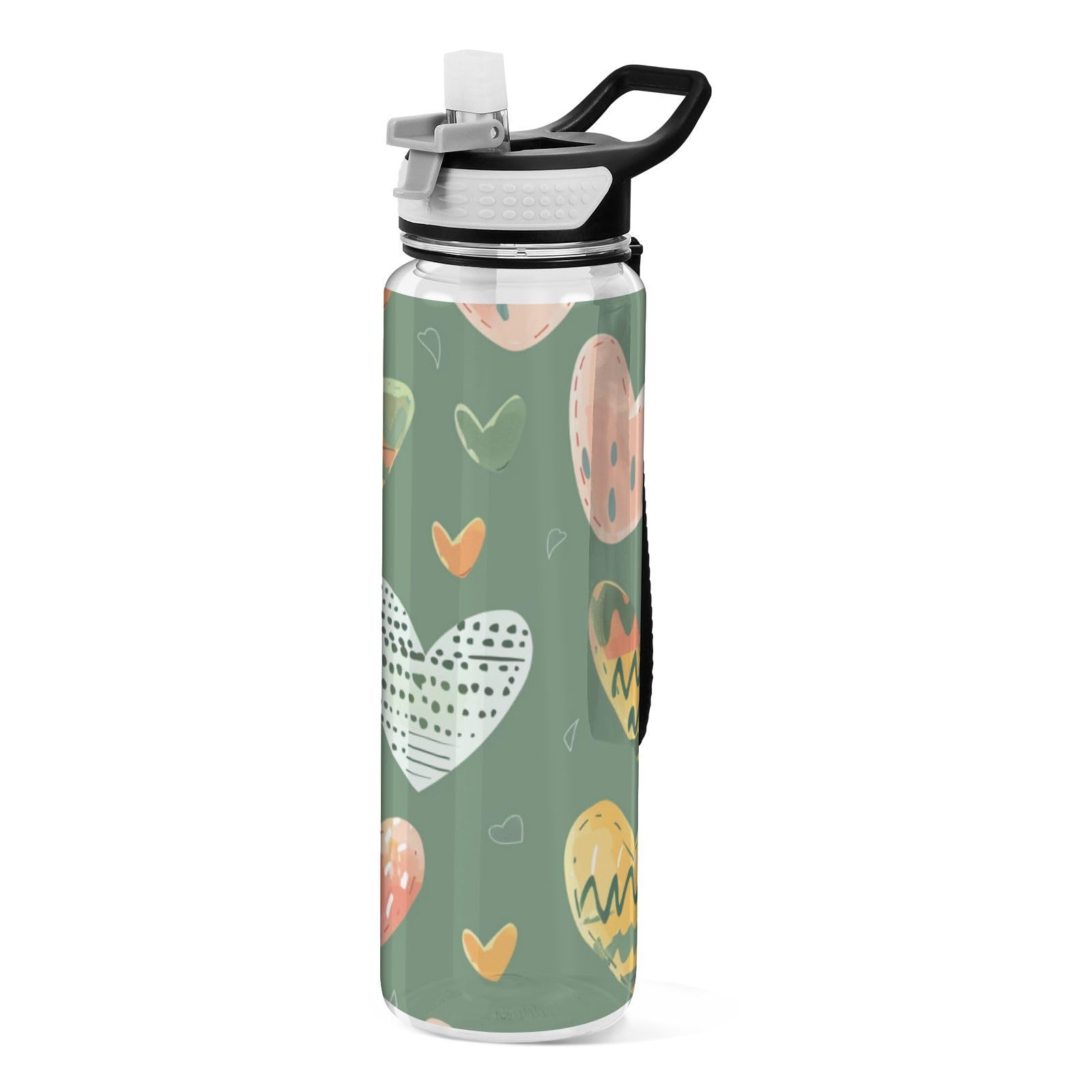 Bouteille d'eau verte en Tritan 946 ml avec sangle pour le sport et l'extérieur