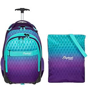 Elephant 2 Teile Set Trolley Hero Signature Trolleyrucksack 12610 + Turnbeutel Attach Bag (Violet Cube (Lila-Türkis))