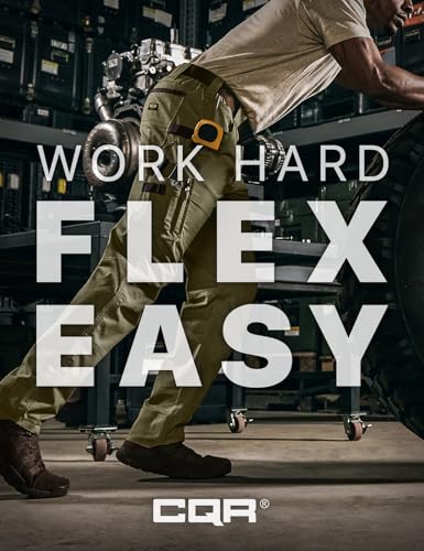 Image of CQR Men's Quick Dry Work Pants, Water Resistant Outdoor Tactical Pants, Lightweight Stretch Cargo Hiking Pants