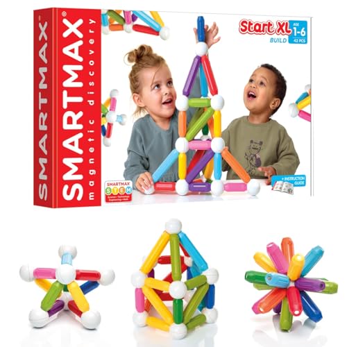 Product Image of the SmartMax Start XL (42 pcs) STEM Magnetic Discovery Building Set Featuring Safe, Extra-Strong, Oversized Building Pieces for Ages 3+