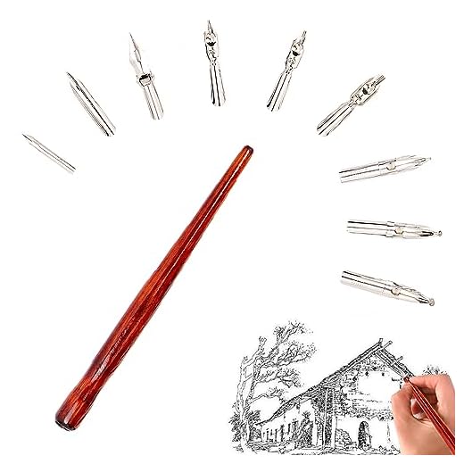 XCSJ 10 Pcs Cómic Plumillas Juego de Bolígrafos Caligrafía Cómic con 1 Portaplumas y 9 Nibs, Dip Pen Manga Pluma de Cómic Plumillas de Dibujo Manga Animados Comic Pen para Pintura, Manga, Boceto