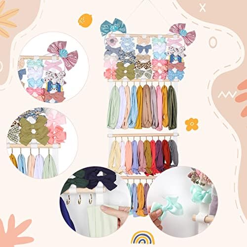 Child Headbands Holder, POVETIRE Hair Bows Organizer for Child Ladies Hair Equipment Storage Hanging Show Stand for Wall Room Nursery Decor 6 51ChKuGHWSL. AC