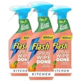 Flash Spray Wipe Done Bright Mandarin Surface Grease Cleaner Bottle Pack 3x800ml
