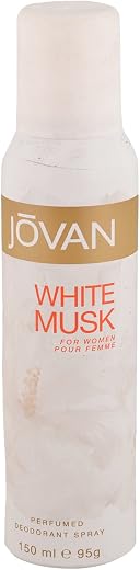 Jovan Perfumed Deodorant - White Musk for Women, 150ml Bottle
