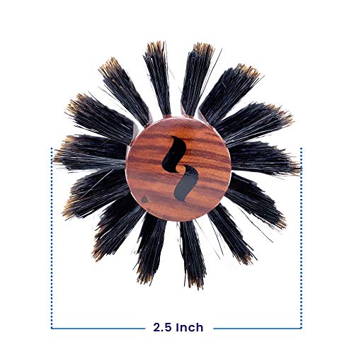 Spornette Deville Round Brush, Large 100% Boar Bristle Hair Brush - 2.5 Inch, For Styling, Curling & Blowouts - Adds Shine, Volume & Lift To Medium & Long Hair Lengths #TOP1