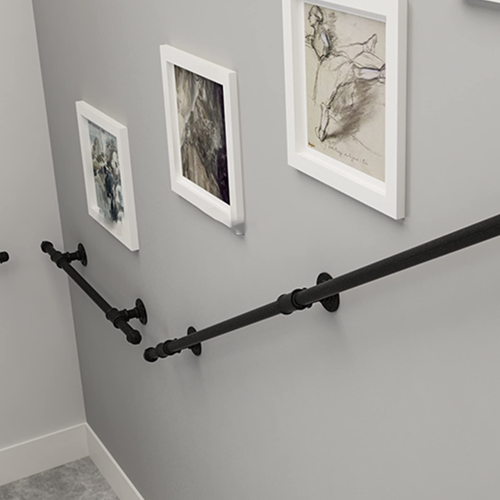 Rampe d'escalier en fer forgé extérieure intérieure : garde-corps robuste de 1 à 6m