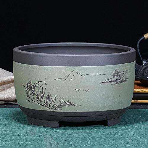 Pot de fleur de sable violet de style chinois pour grand bonsaï