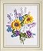 Ribbon embroidery Kit,Fanryn 3D Silk ribbon embroidery Sunflower Flowers pattern design Cross Stitch Kit Embroidery for beginner DIY Handwork Home Decoration Wall Decor 40x50cm (No frame)
