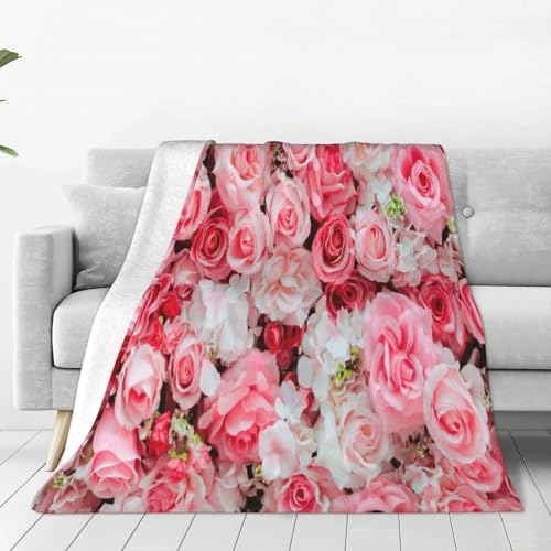 Manta Rosa 150x200 cm Manta Polar de Franela Rosa para Sofa y Cama, Mantas Ligeras, Caliente y Transpirable, Todas Las Estaciones a-4365