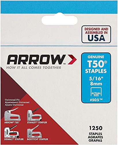 Arrow T50 Staples Box 1250 8Mm 5/16In