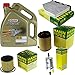 Produktbild Filter Set Inspektionspaket 5 Liter Motoröl Castrol EDGE Titanium FST 5W-30 LL MANN-FILTER Innenraumfilter Kraftstofffilter Luftfilter Ölfilter