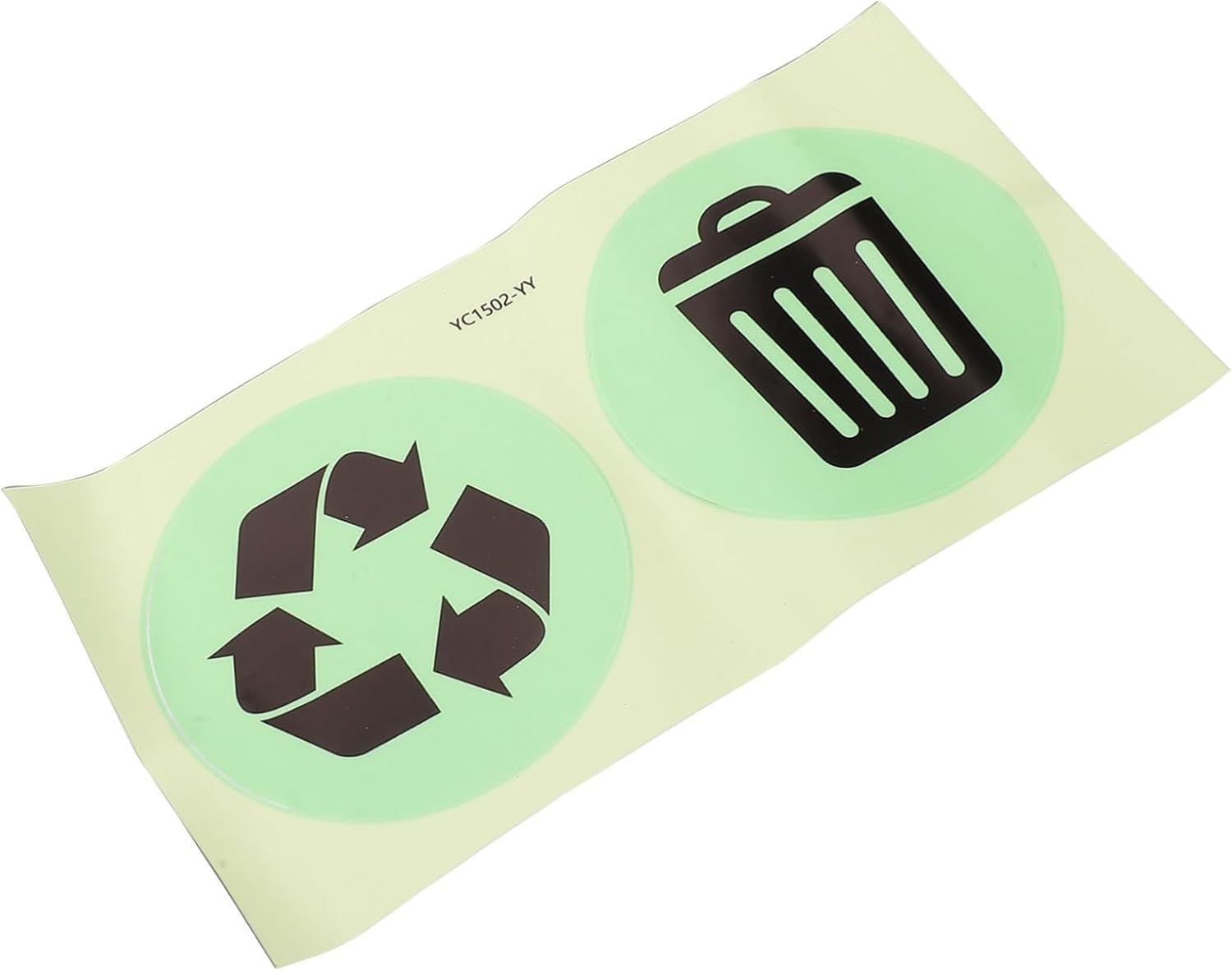 KICHOUSE Noctilucous Kitchen Garbage Can Stickers Waste Sorting Decal Recycling Stickers for Boys and Girls Bathroom