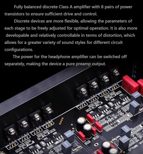 Image of Gustard H26 Fully Balanced Discrete Headphone Amp Pre-Amplifier 6.35mm /4.4mm Balanced /4-Pin-XLR Headphone Output with Remote Control(Silver)