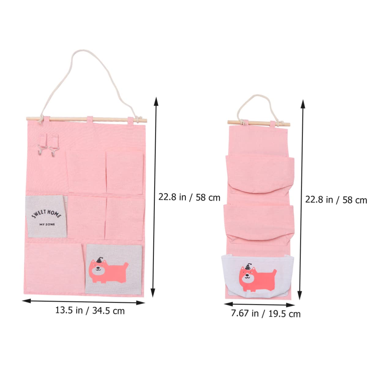Alipis Fabric Wall Hanging Storage Bag 7 Pockets Large 3 Pockets Small Waterproof Moistureproof Wall Hanging Bag Set Sundries Organizer