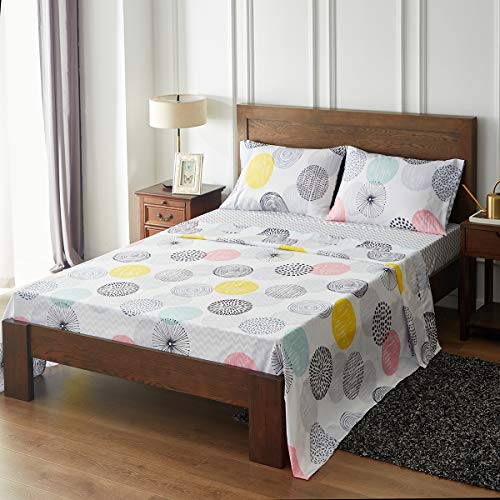 Uozzi Bedding Bed in a Bag 7 Pieces Queen Size - Colorful Dots Style - Soft Microfiber, Reversible Bed Comforter Set (1 Comforter, 2 Pillow Shams, 1 Flat Sheet, 1 Fitted Sheet, 2 Pillowcases) - Thumbnail 6