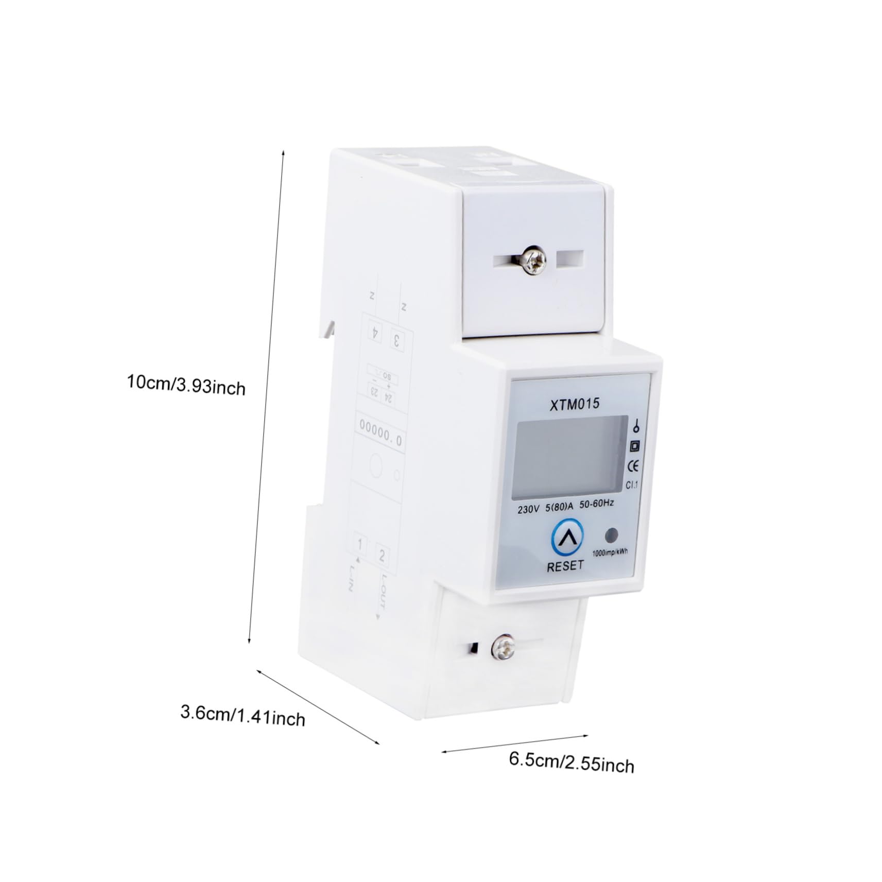 Contatore Elettrico Monofase 220/5a Display Lcd, Plastico Bianco | Misuratore Consumi Elettrici Monofase, Installazione Fissa Indoor, Capacità 80a, Standard Gb/t17215. 321-2008