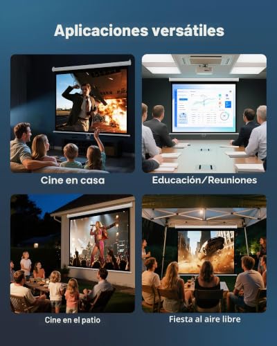 Pantalla de proyección de 1829 mm VEVOR 4K con amplio ángulo de visión para oficina 6