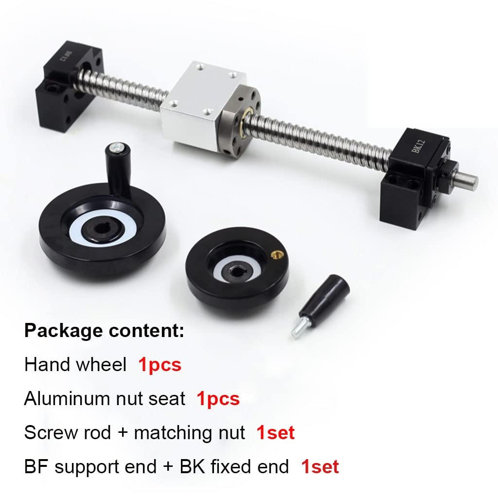 1Kit SFU 1204 1605 1610 Zestaw śrub kulowych, długość 300 mm 500 mm 1000 mm Prowadnice liniowe + BF/BK12 + Obudowa nakrętki kulowej, akcesoria do drukarek 3D do części CNC(1605,300MM)