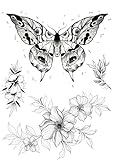 Tatouage temporaire papillon fleur tatouage sous-marin faux tatouage T019