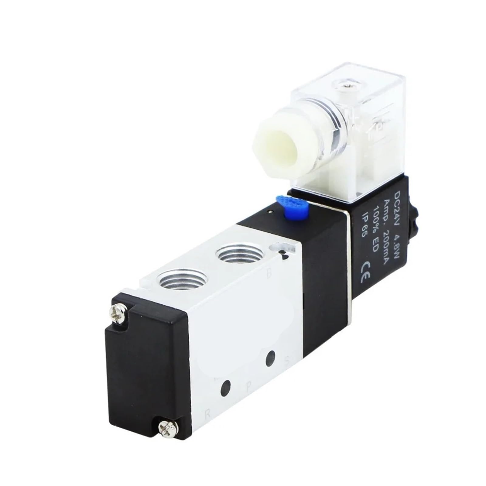 Electroválvula neumática eléctrica de 1/4", 5 vías, 2 Posiciones, CC 24 V, aleación de Aluminio | NPT(used in US)