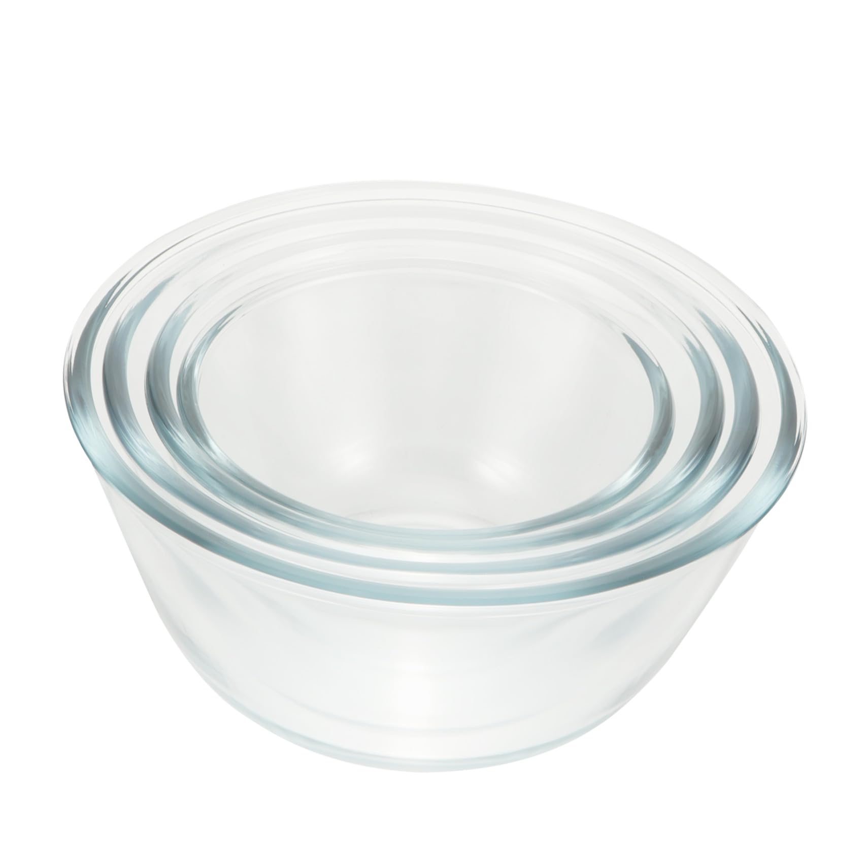 VALICLUD Transparente Salatschüsseln aus Hitze und Kältebeständigem Glas Glas Schüssel 4 Stück Verschiedene Größen bis 1600ml für Küche und Esszimmer