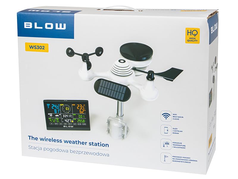 BLOW Stacja pogodowa bezprzewodowa WS302 WIFI Czarny