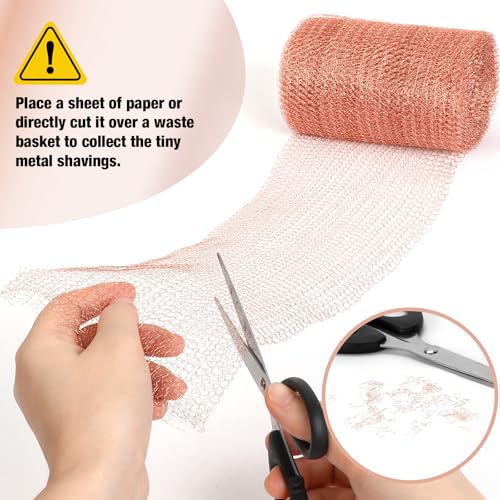 Image of Valchoose Copper Mesh Roll 5 inch x40FT - 100% Pure - Rustproof Rodent, Copper Wool Garden & Hole Filler Kit - Durable Fireproof Fabric Wire Mesh for Unwanted Guests