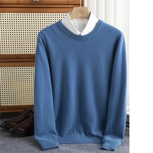 Mens Wool O-Neck Sweater Spring Winter Business Casual Warm Pullover2