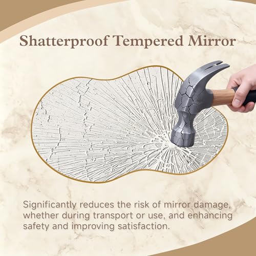 Irregular Wall Mirror 24×40 Inch Wall Mirrors Decorative Gold Modern Asymmetrical Abstract Mirror - image 7