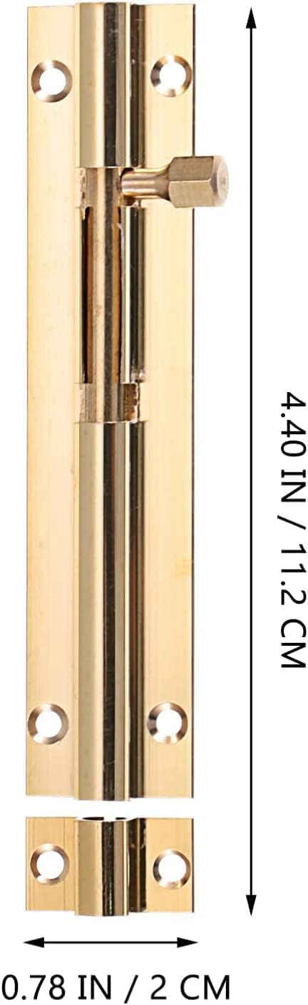 Sliding Door Lock, Bolt,2pcs Latch Copper Slide with Switch for Barn Chests Window(11.2X2CM)