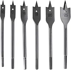 Kit 6 Brocas Chatas Para Madeira Jogo De 10 A 25mm