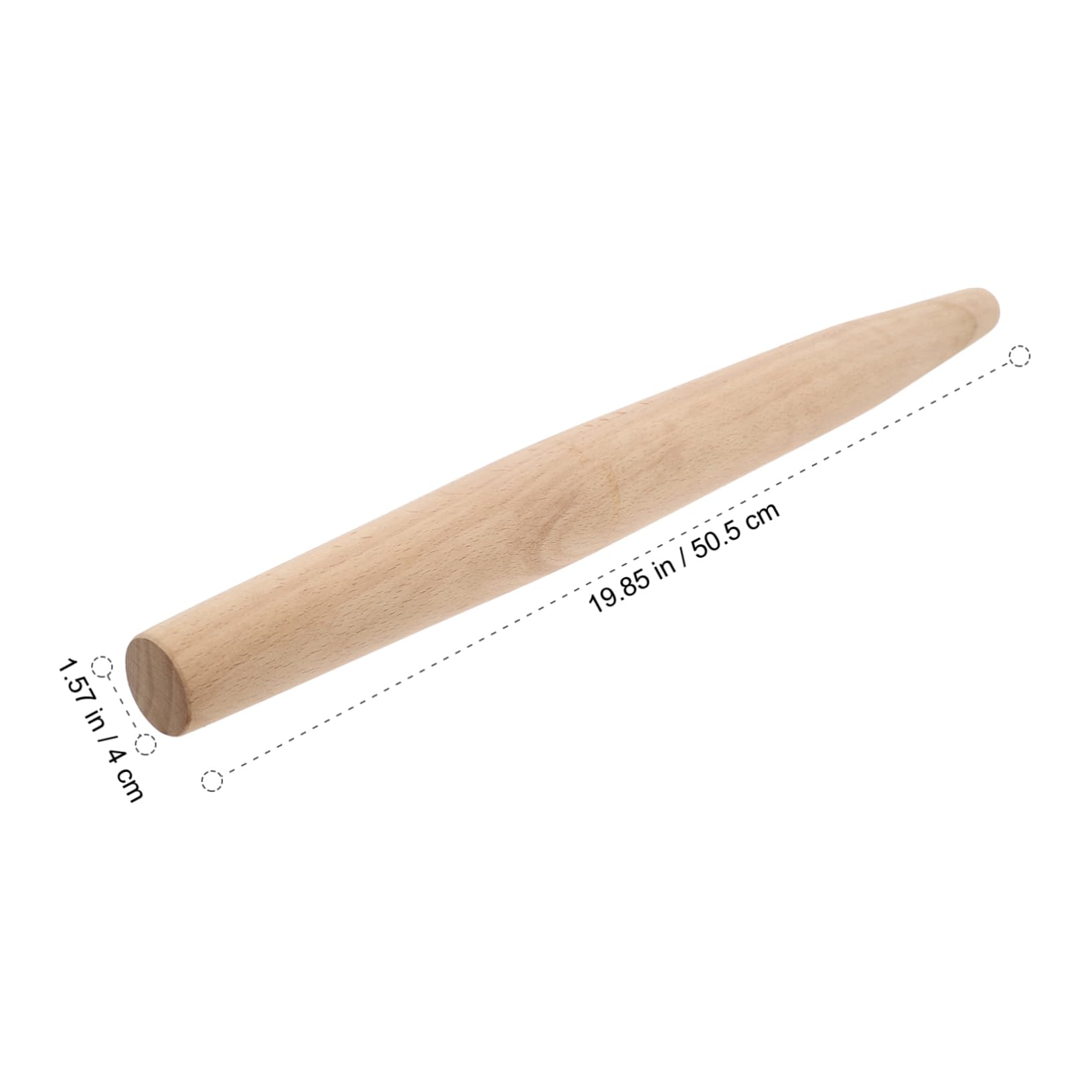Rodillo de Masa Alargado de Madera de Haya, Dos Puntas Cónicas