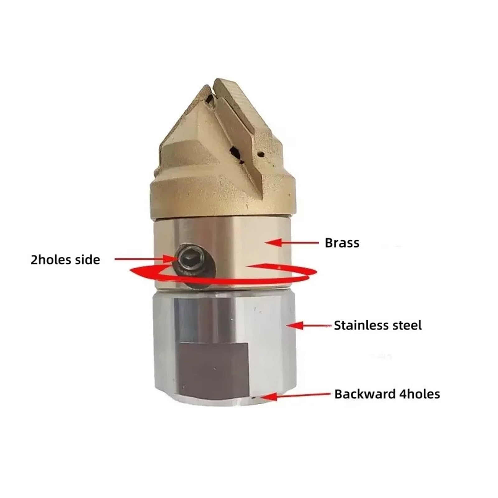 Mini boquilla rotativa for alcantarillado de 3/8" | 3/8", rotación de 360°, alta presión, resistente a impactos, limpieza de tuberías