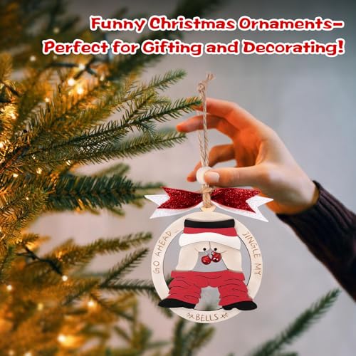 2025 Jingle My Bell Christmas Ornament, Funny and Naughty Gag Gift for Adults, Inappropriate 3D Wooden Christmas Decor, Dirty Santa Idea, Funny Christmas Ornaments for Exchange - Image 6