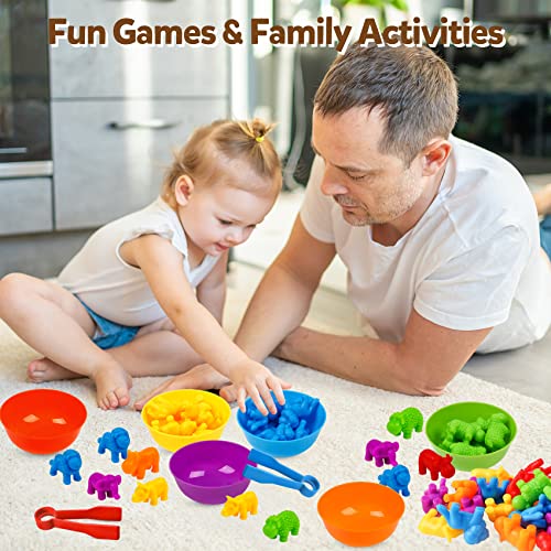 Usatdd Counting Animal Toys Color Matching Games Preschool Learning Activities Sorting Stacking Toys Math Couting Educational Sensory Montessori Toy For Toddlers Kids Ages 3 4 5 #TOP5