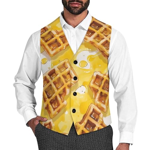 Food Honey Novelty Men's Suit Vest Funny Formal Dress Vests Business Waistcoat