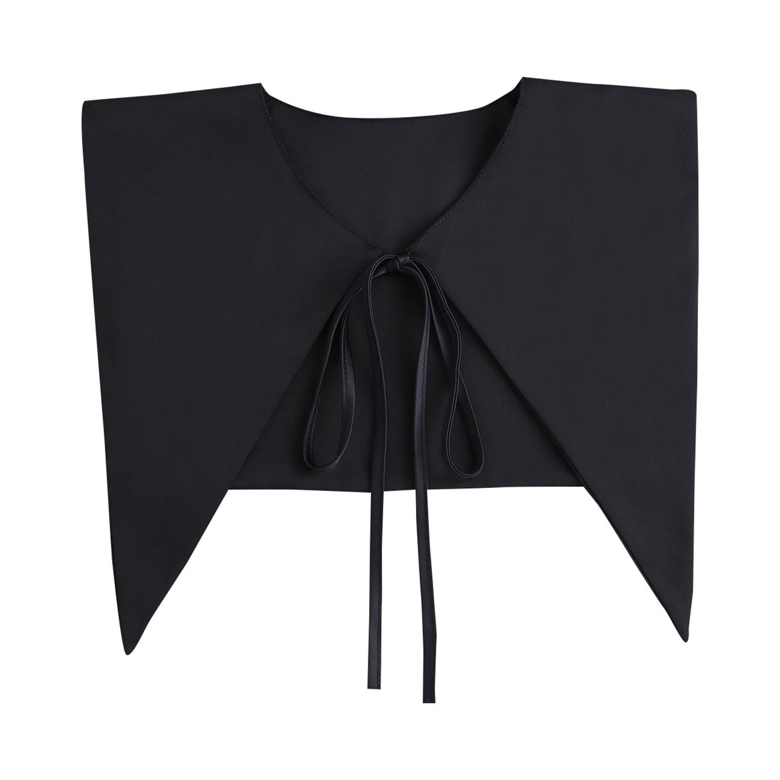 SCUDGOOD Navy Women Pointed Triangular Shawl Detachable False Collar Solid Color Necklace Shoulder Wrap Lace-Up Capelet Detachable Collar