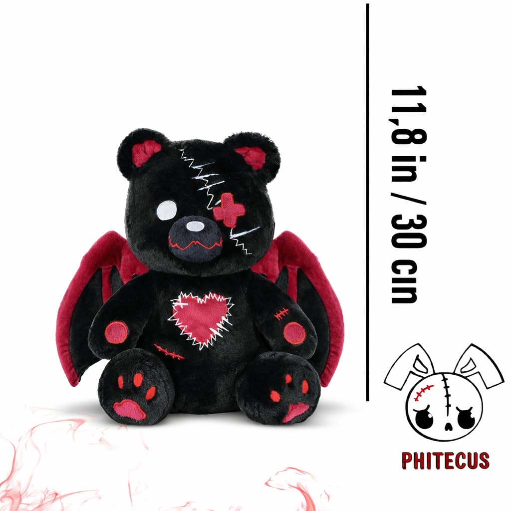 Amazon.co.jp: PHITECUS エモゴシックベアぬいぐるみ 翼付き