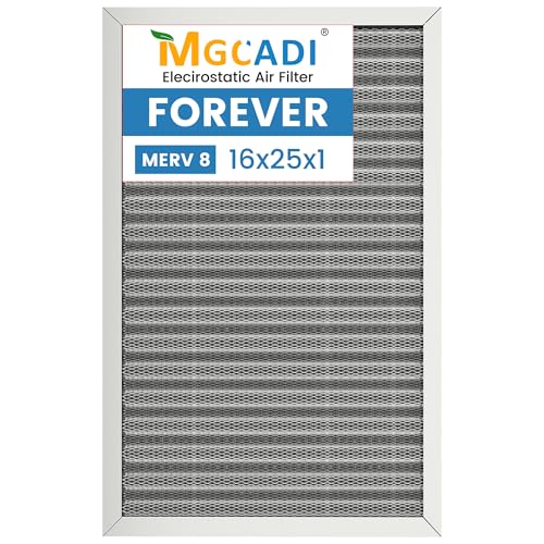 16X25x1 Washable HVAC Air Filter Merv 8