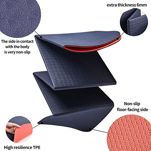 51ChNvQttsL Foldable Eco Friendly TPE Yoga Mat Folding Travel Fitness Exercise Mat Double Sided Non-slip for All Types of Yoga… - Image 5