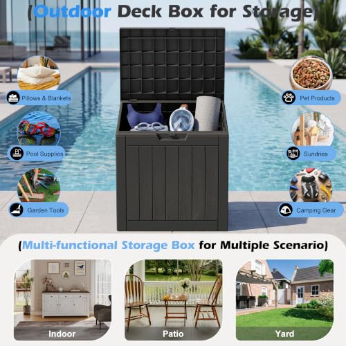 Image of Outdoor Storage Box Waterproof, 35 Gallon Deck Box for Patio Storage
