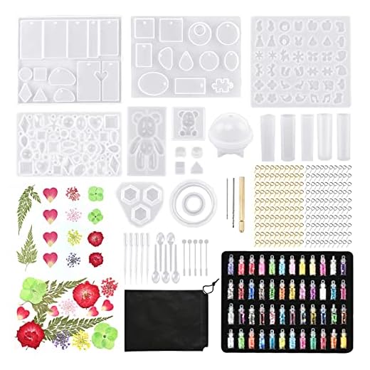 YMHPRIDE Harts gjutform kit silikonform 284 stycken gör-det-själv smycken hantverk formar silikon epoxiharts form