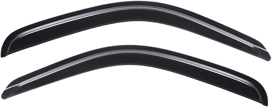 Lightronic Extra Durable Outside-Mount Auto Vent Window Visor, Fit 1995-2004 Toyota Tacoma Regular Cab/XtraCab, UV Protection Rain Guard, Original Wind Deflector, No-Drill Install, Dark Smoke, 2-Pcs