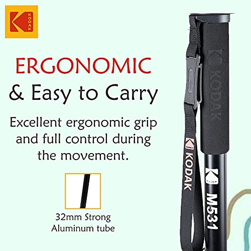 Image of Kodak M531 Monopod with Support Foot, 32mm Strong Aluminum Tube Monopod, Black