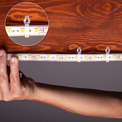 Mudder 300 piezas clips para tiras LED transparentes miniatura 5
