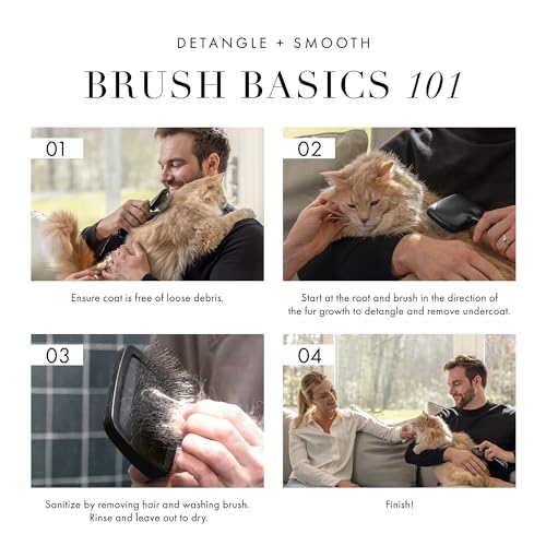 Tweezerman Dog and Cat Slicker Brush for Large Pets, Grooming Brush with Coated Bristles to Prevent Scratching and Ergonomic Handle - Thumbnail 4