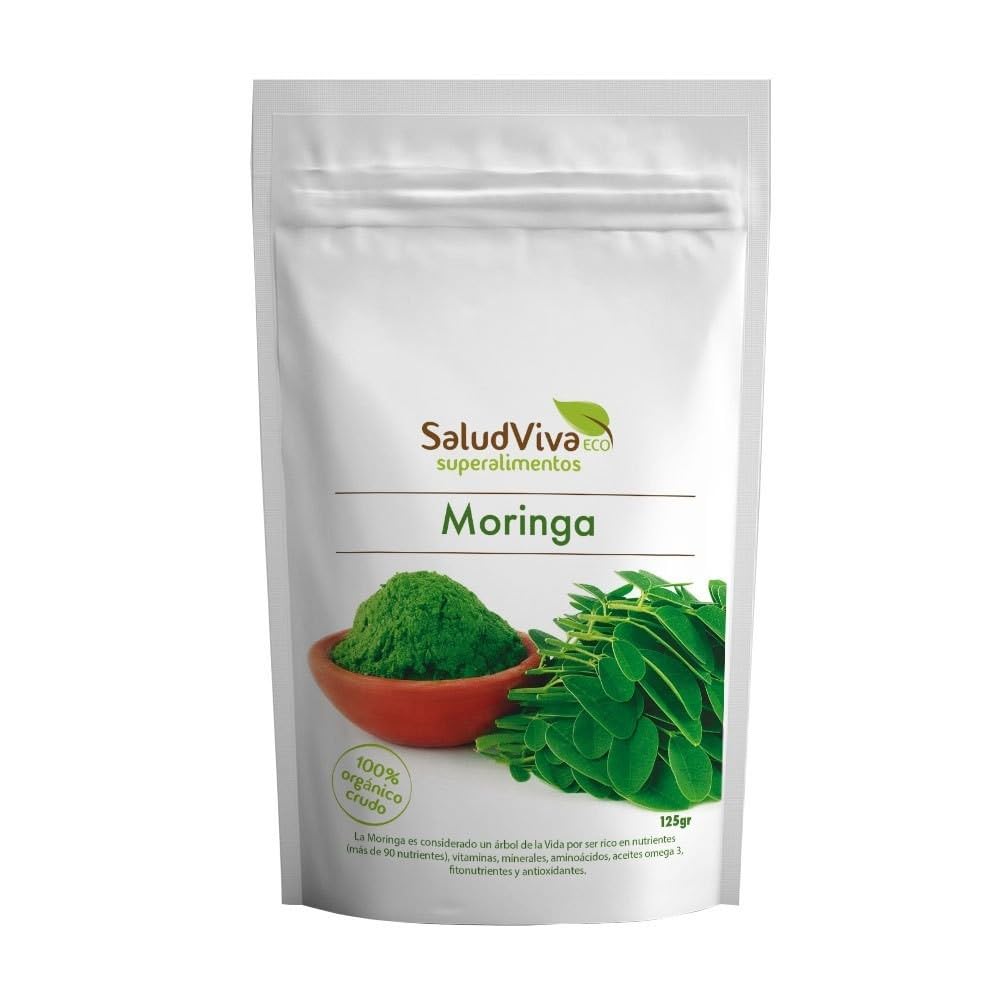Moringa en Polvo Bio Salud Viva 125 g | Superalimento Ecológico | Alto contenido en vitaminas, minerales y antioxidantes