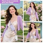 Clip and Go Strap for Phone with Wallet Crossbody Phone Lanyard with Anti-Theft Zipper Pouch Detachable Quilted Wrist Wallet with RFID and ID Window for Daily Travel. - Image 2